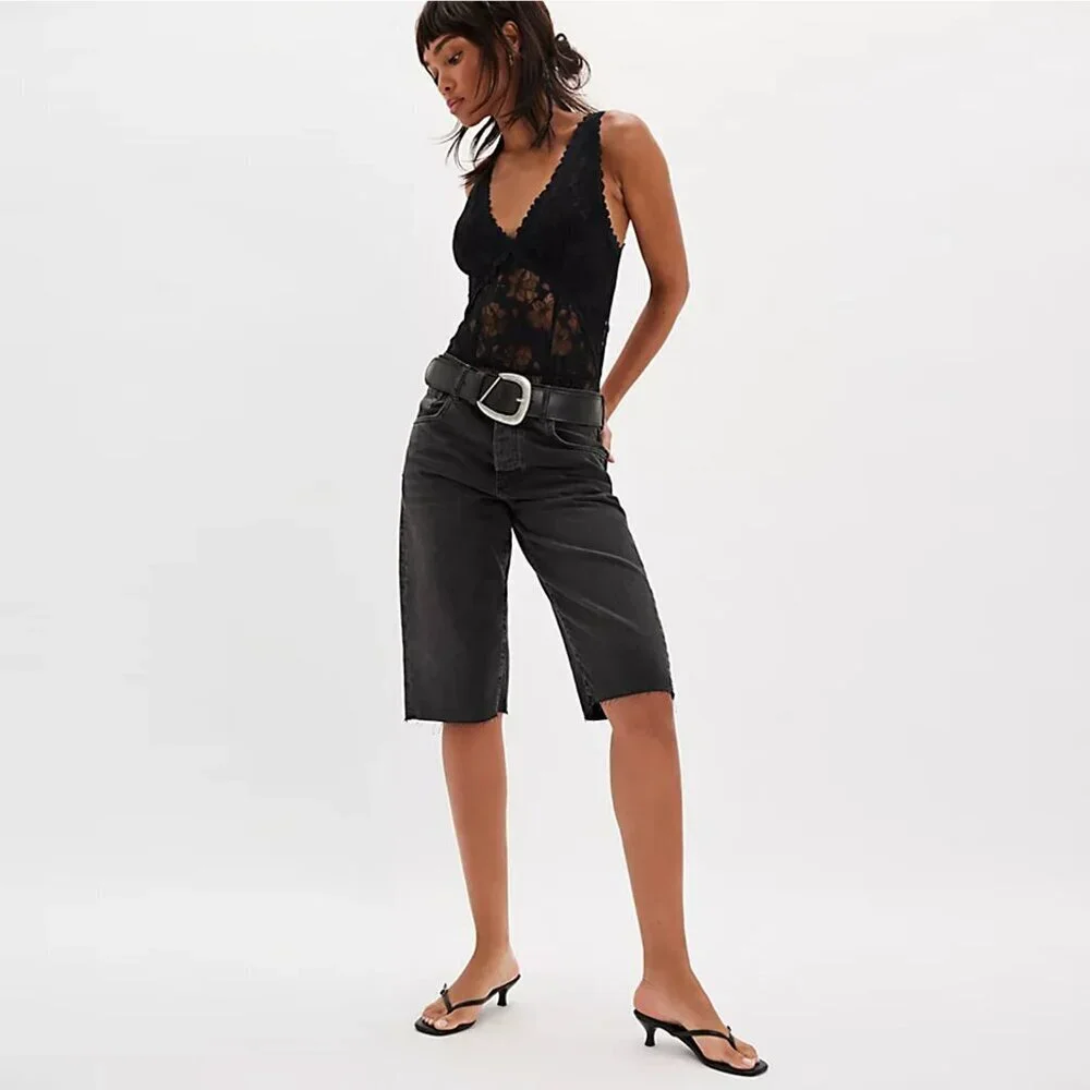NWT New $98 Free People Dream Of Me Black Bodysuit Size M